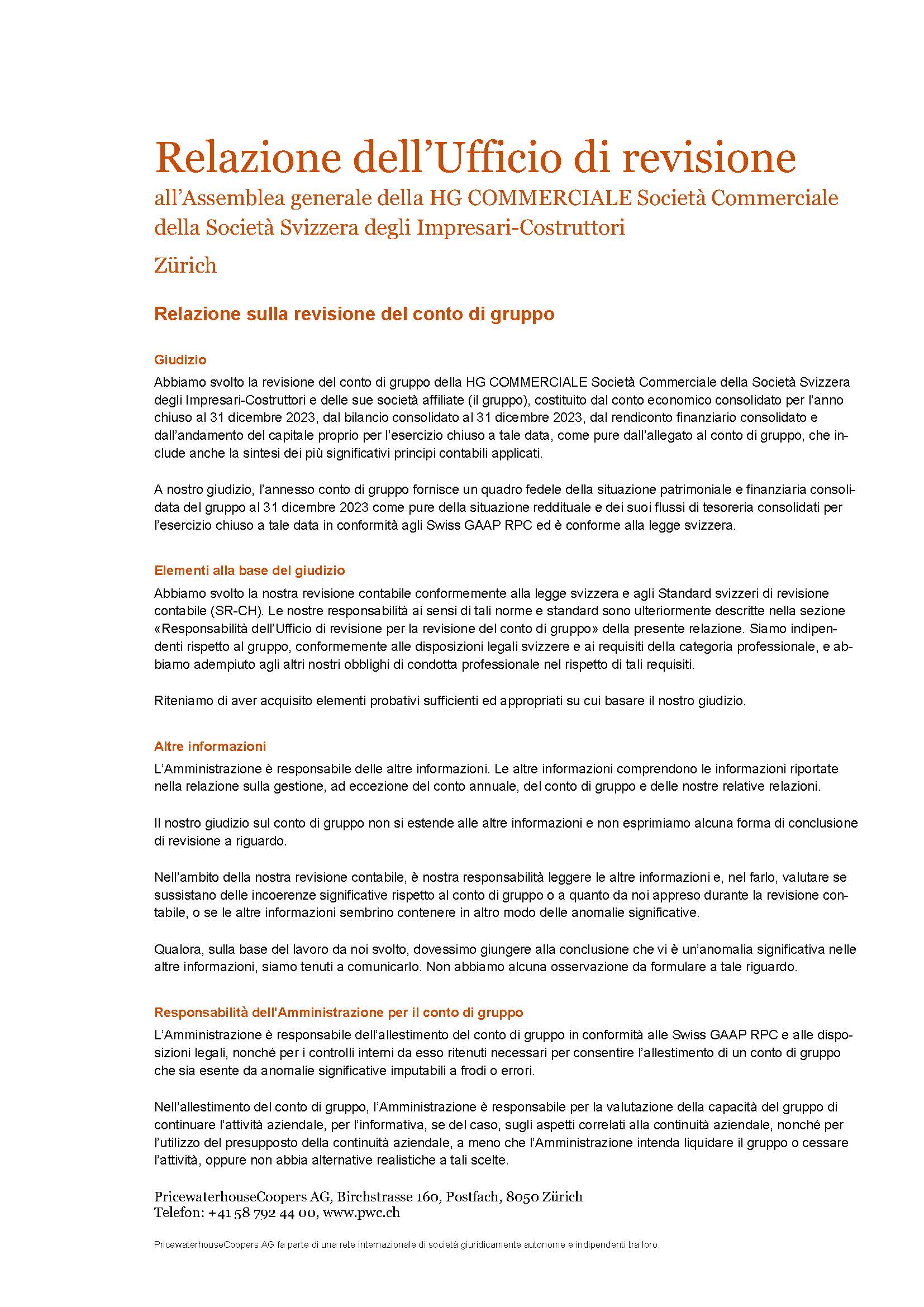 Revisionsbericht HG COMMERCIALE 2023 Gruppe I Seite 2