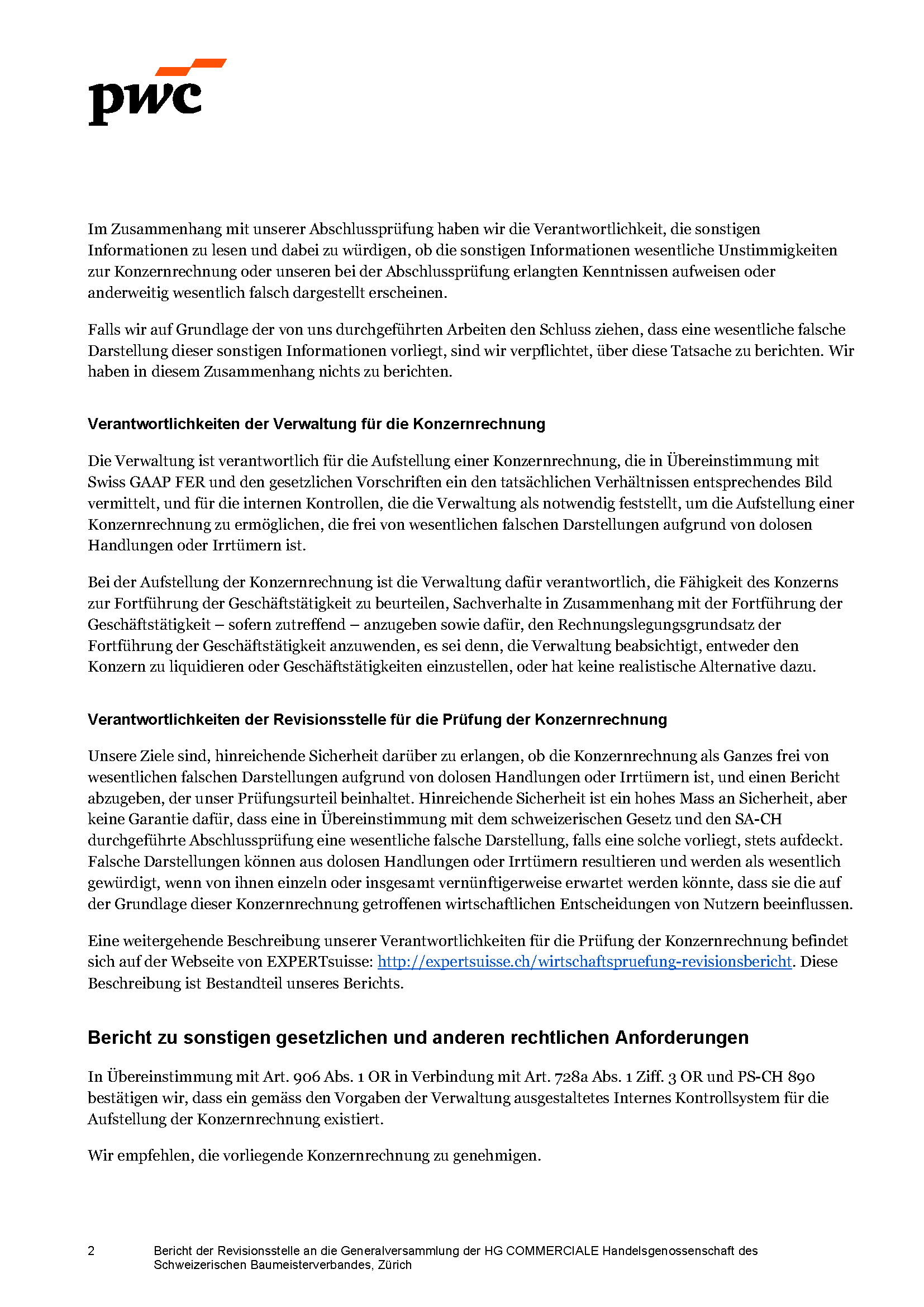 Revisonsbericht HGC Group 2025 Seite 2