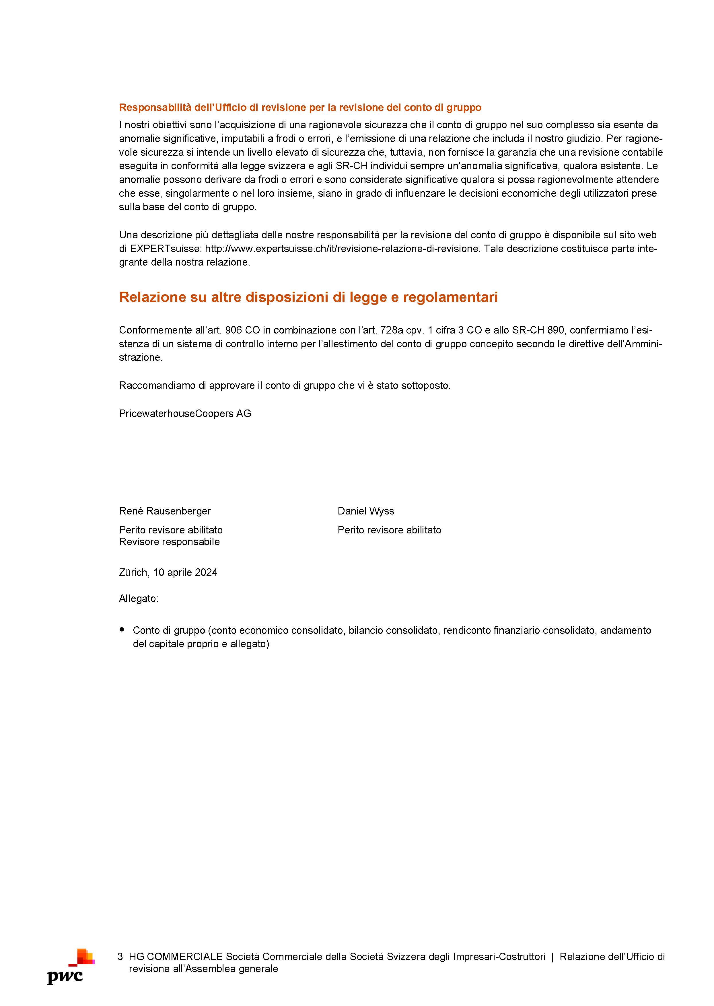 Revisionsbericht HG COMMERCIALE 2023 Gruppe I Seite 3