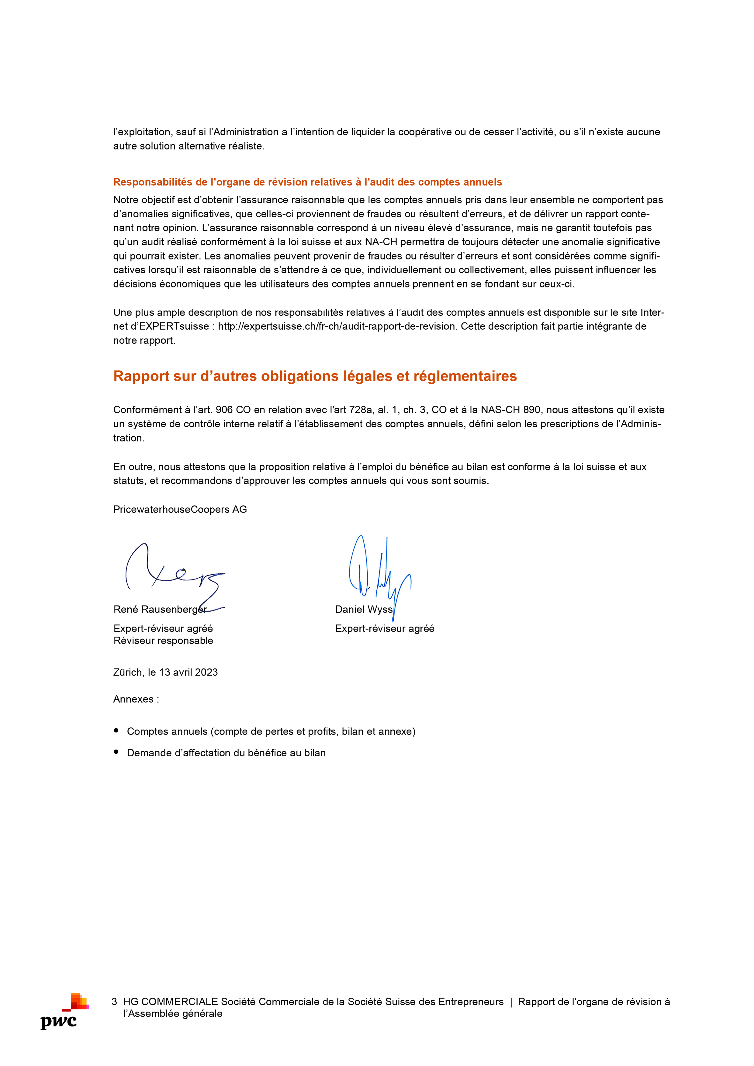 Revisionsbericht HG COMMERCIALE 2022 Einzel F 2 US