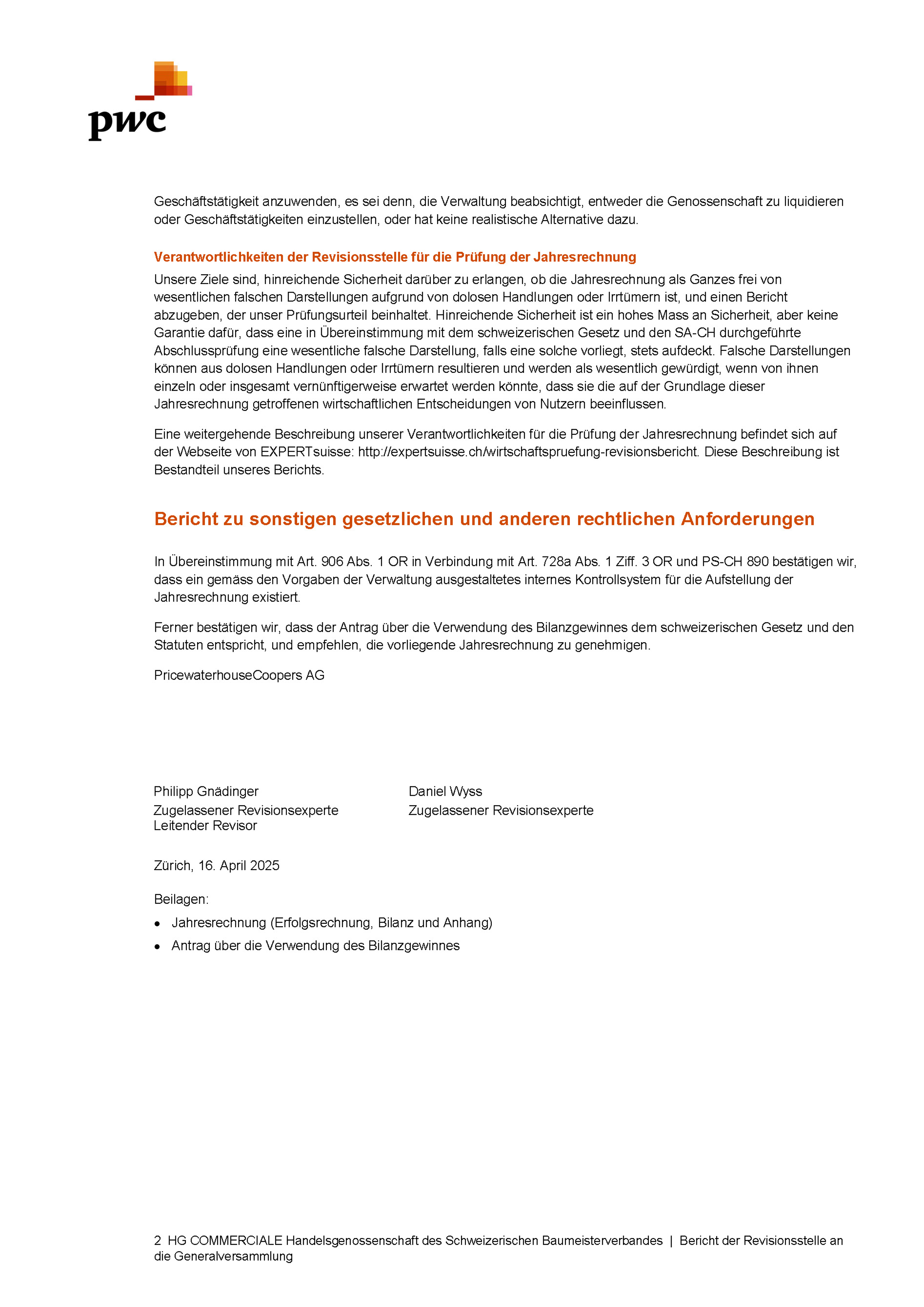 Revisionsbericht HGC 31.12.2024 Einzel S.2