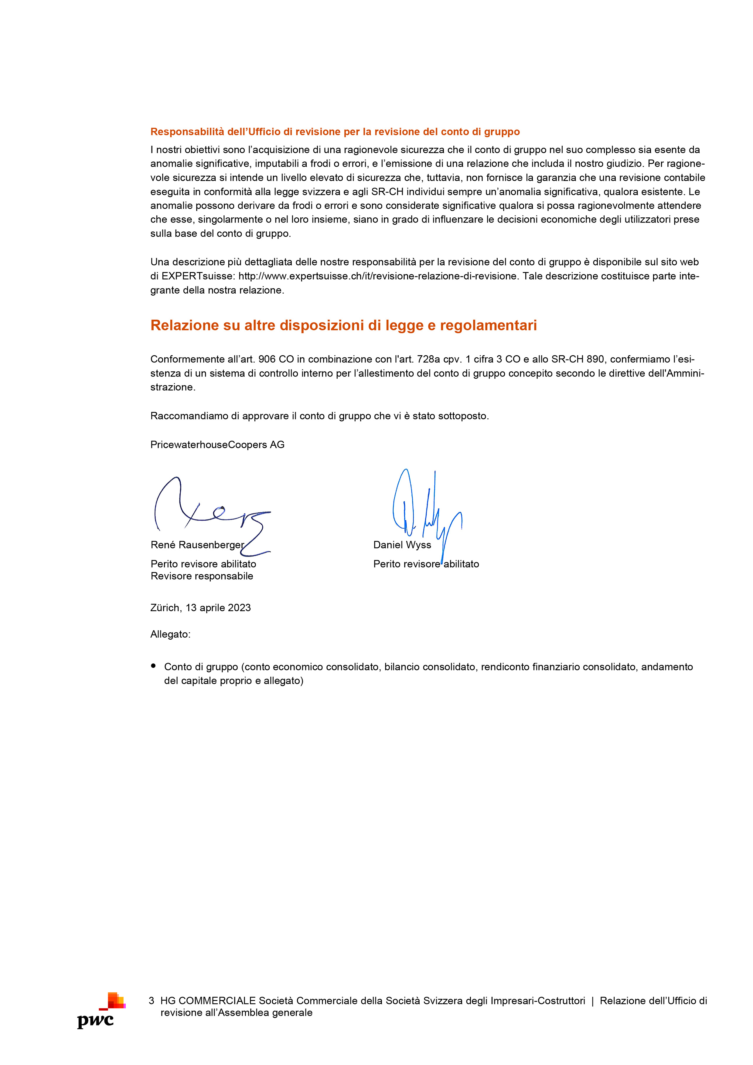 Revisionsbericht HG COMMERCIALE 2022 Gruppe I S2 Mit US