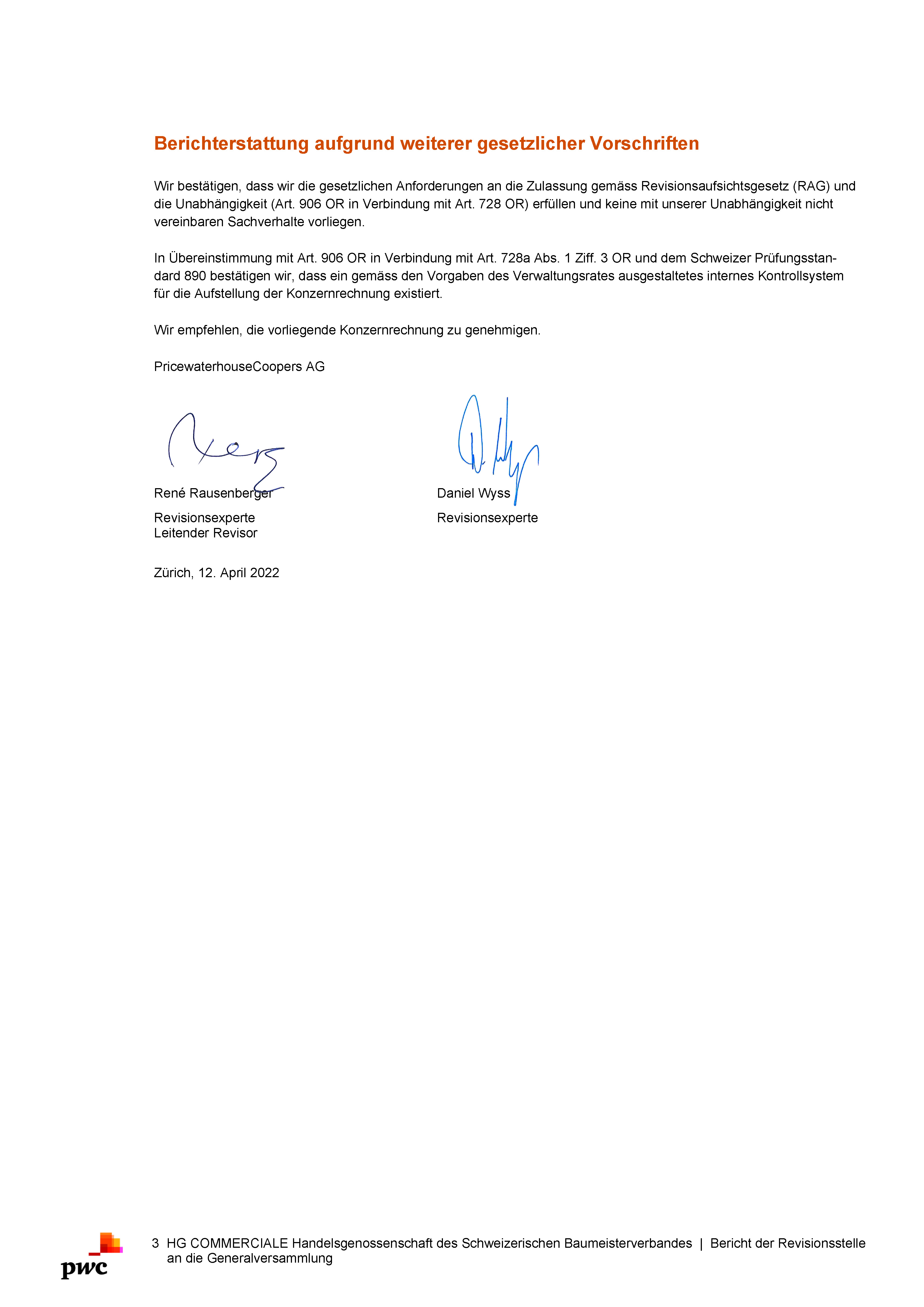 Seiten Aus HGC Revisionsbericht Gruppe 2021 D S2