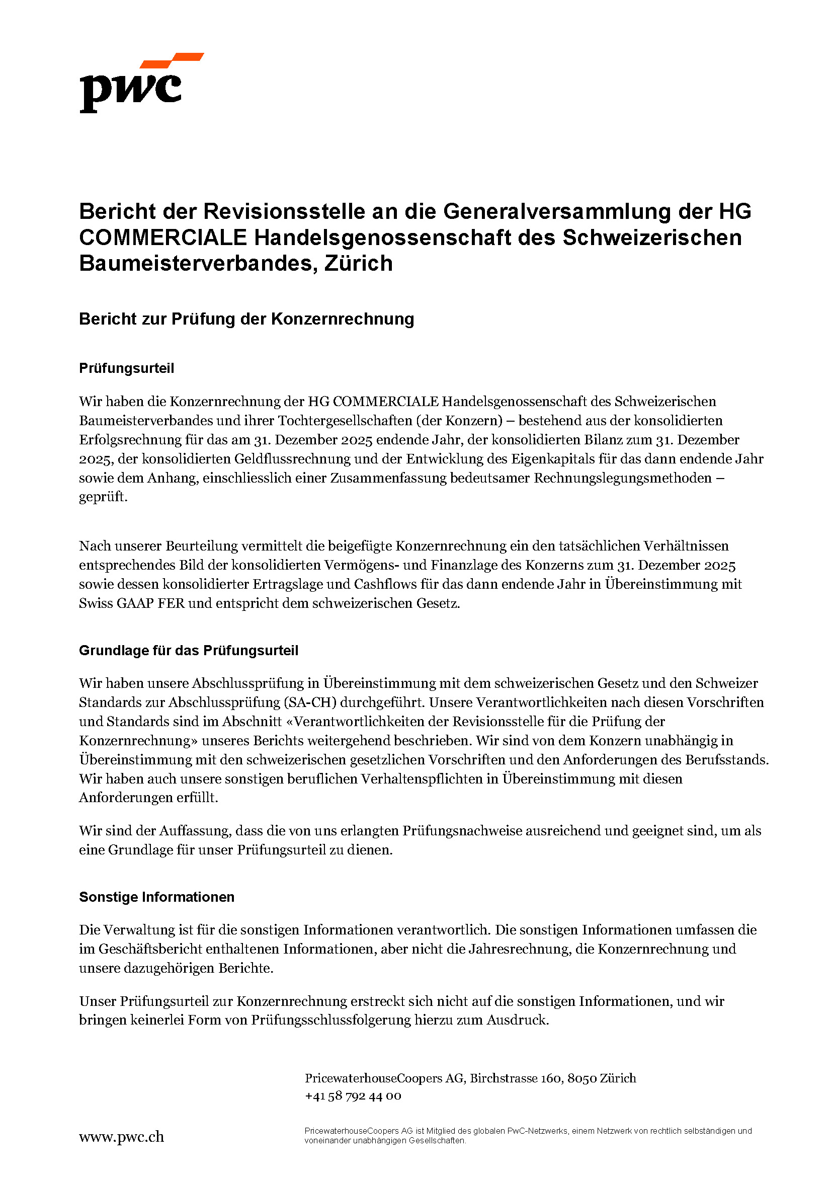 Revisonsbericht HGC Group 2025 Seite 1