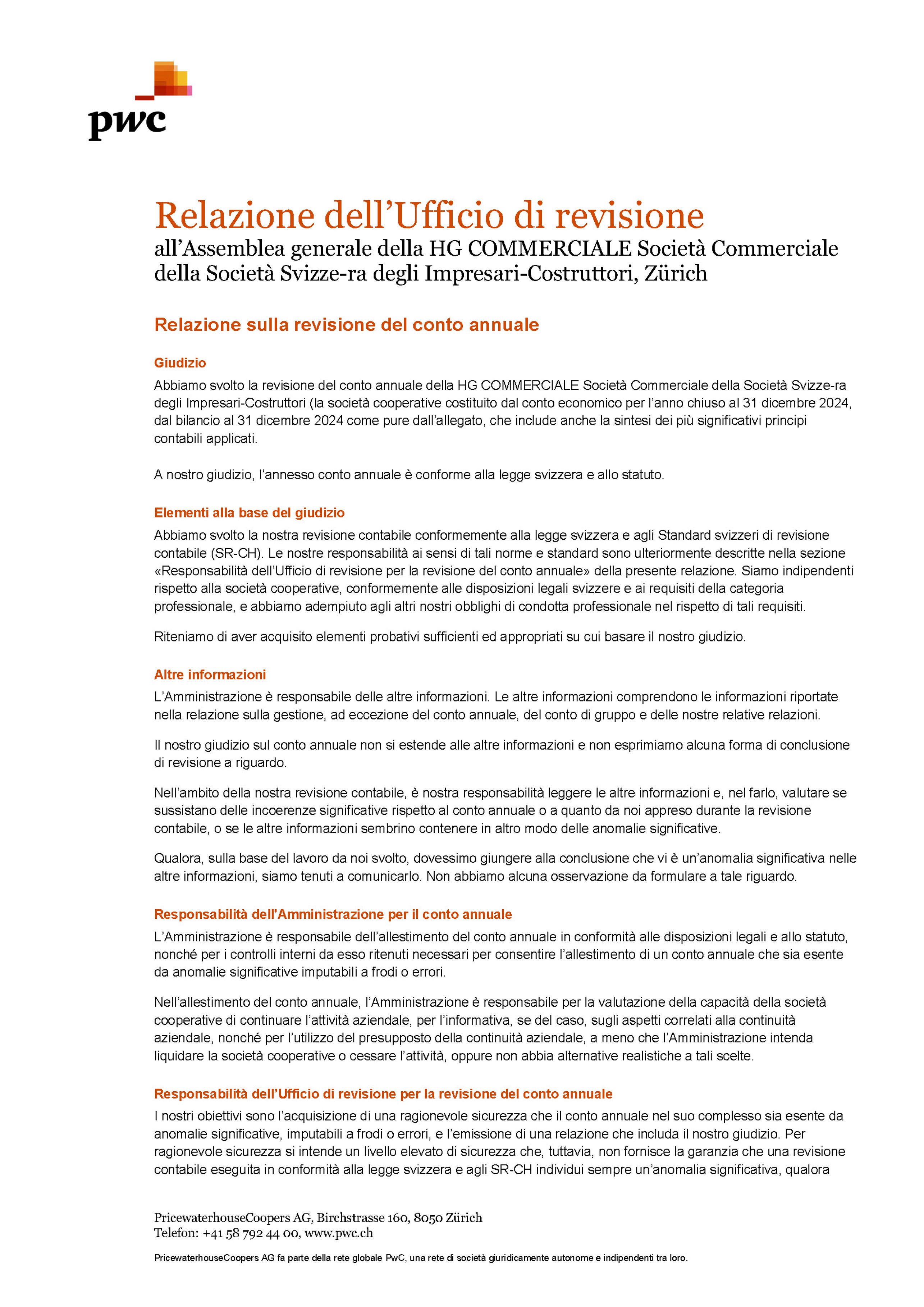 Revisionsbericht HG COMMERCIALE 2024 Einzel I S.1