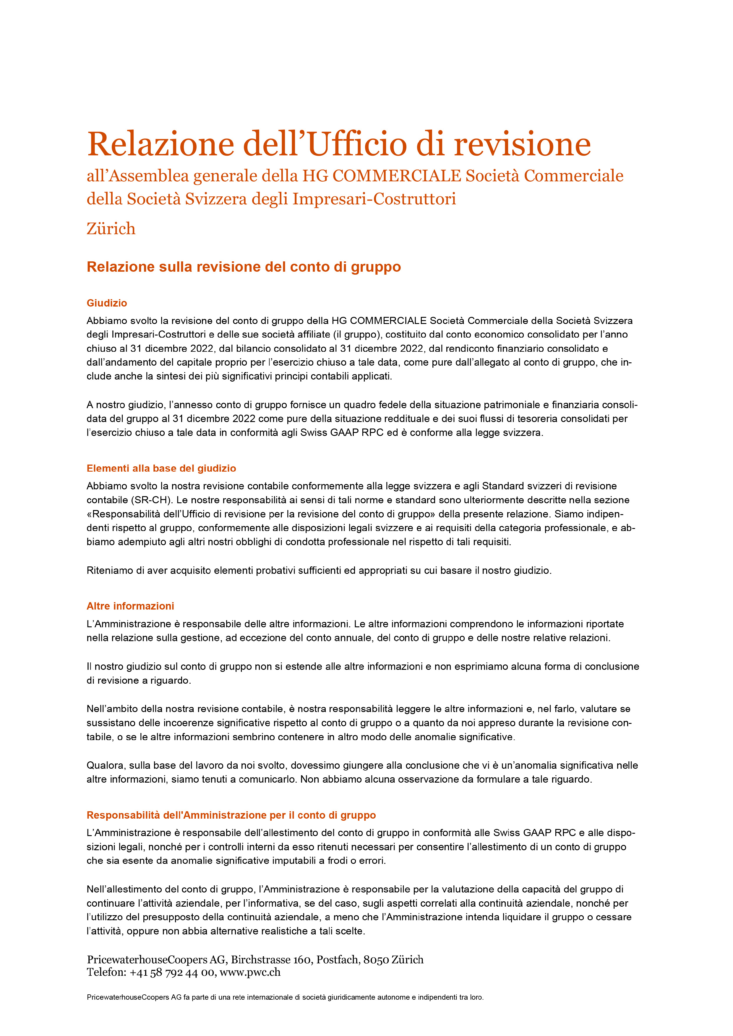 Revisionsbericht HG COMMERCIALE 2022 Gruppe I S1